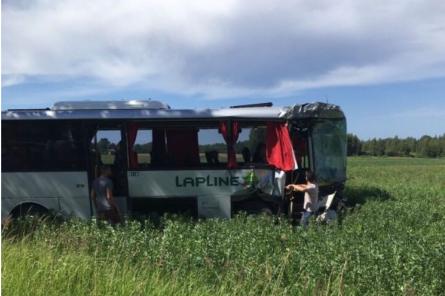 Пассажирский автобус съехал в кювет и врезался в деревья: 5 пострадавших (ФОТО)