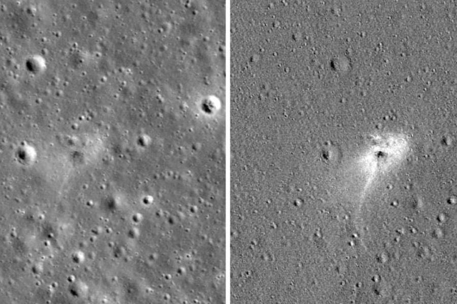 NASA опубликовало снимок места крушения израильского лунного зонда «Берешит»