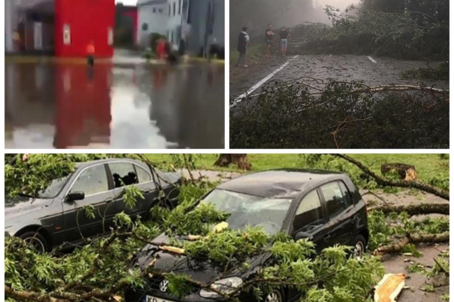 Тукумс не избежал стихии: поваленные деревья, побитые машины, улицы-озера (ФОТО)