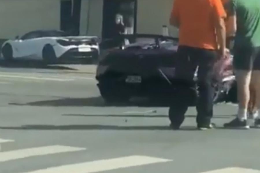ДТП на сотни тысяч: в центре Риги в ДТП попал «Lamborghini» (+ВИДЕО)