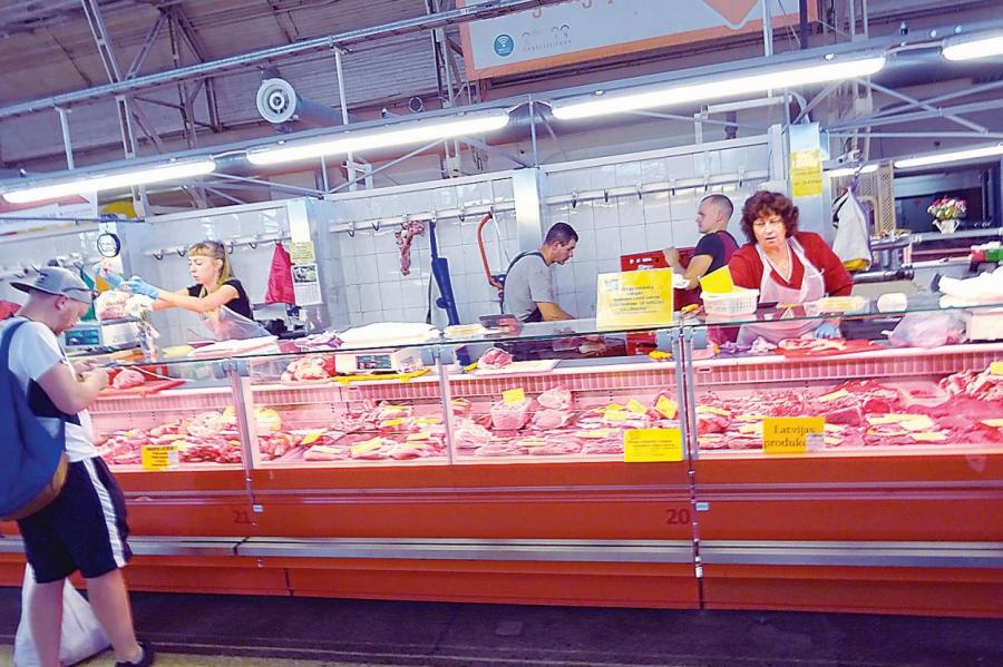 Мясное изобилие на Рижском центральном рынке