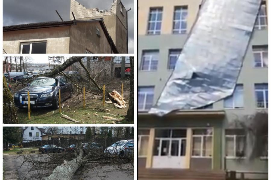 Сорванные крыши, битые деревьями машины: латвийцы делятся последствиями урагана