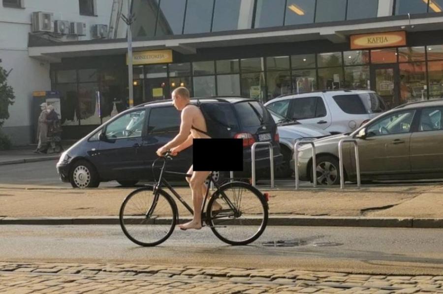 Нудизм крепчал: голый велосипедист прокатился по центру Риги