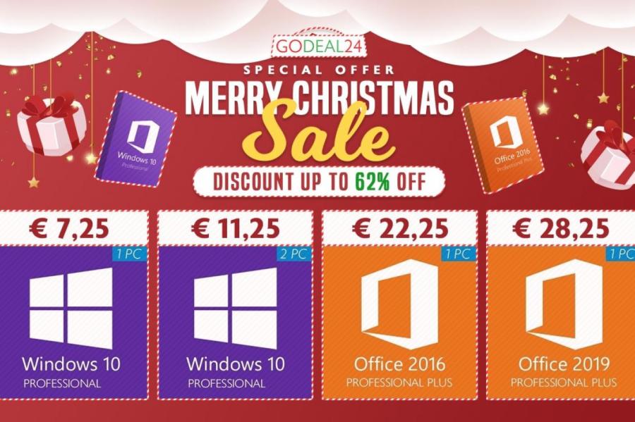 Предновогодняя распродажа ПО – Windows 10 Pro за 7.25€