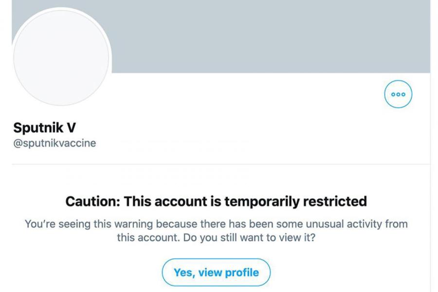 Twitter временно заблокировал учетную запись российской вакцины «Спутник V»