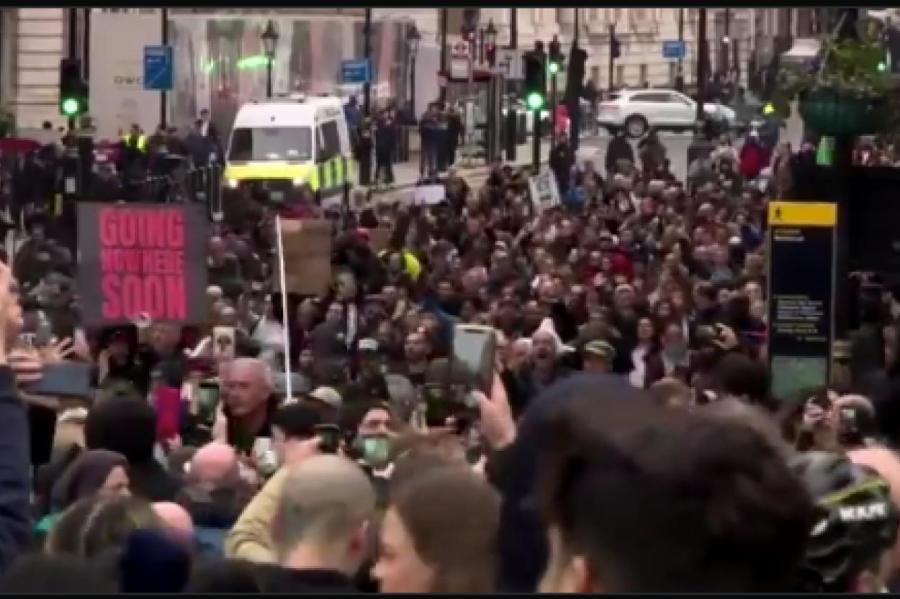 В Лондоне прошли массовые акции против локдауна (ВИДЕО)