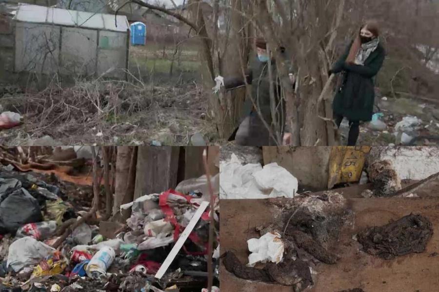 Кошмар: жительница Каугури живет среди мусора и фекалий из-за свинства соседей