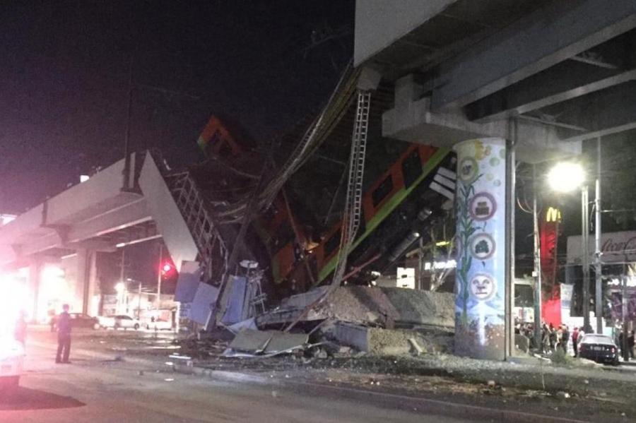 Трагедия в Мехико: рухнул метромост с поездом, много погибших (фото, видео)