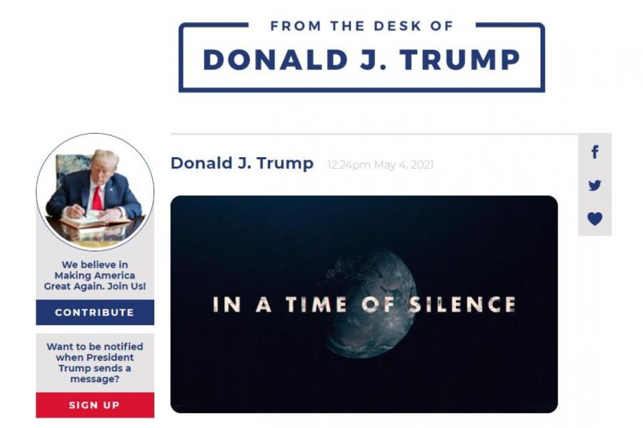 Заблокированный в соцсетях Трамп обнародовал собственный сайт