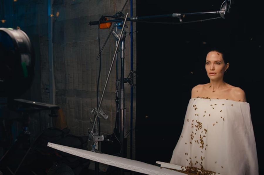 Анджелина Джоли снялась в фотосессии с роем пчел на теле
