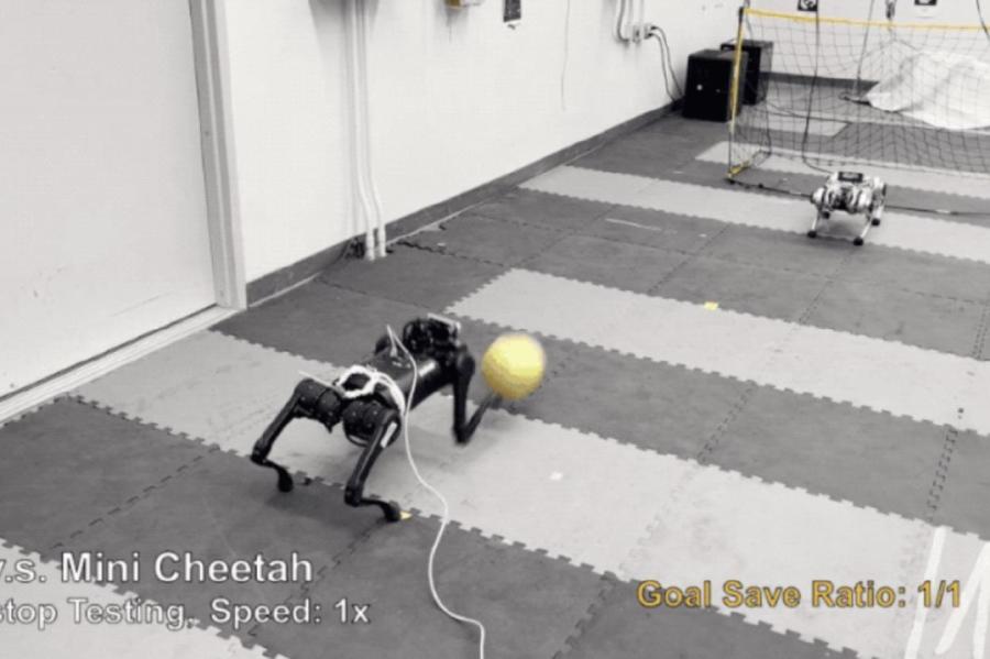 Международная группа учёных обучила робота-собаку игре на позиции вратаря