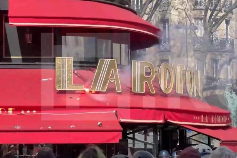 Протестующие в Париже подожгли любимый ресторан Макрона