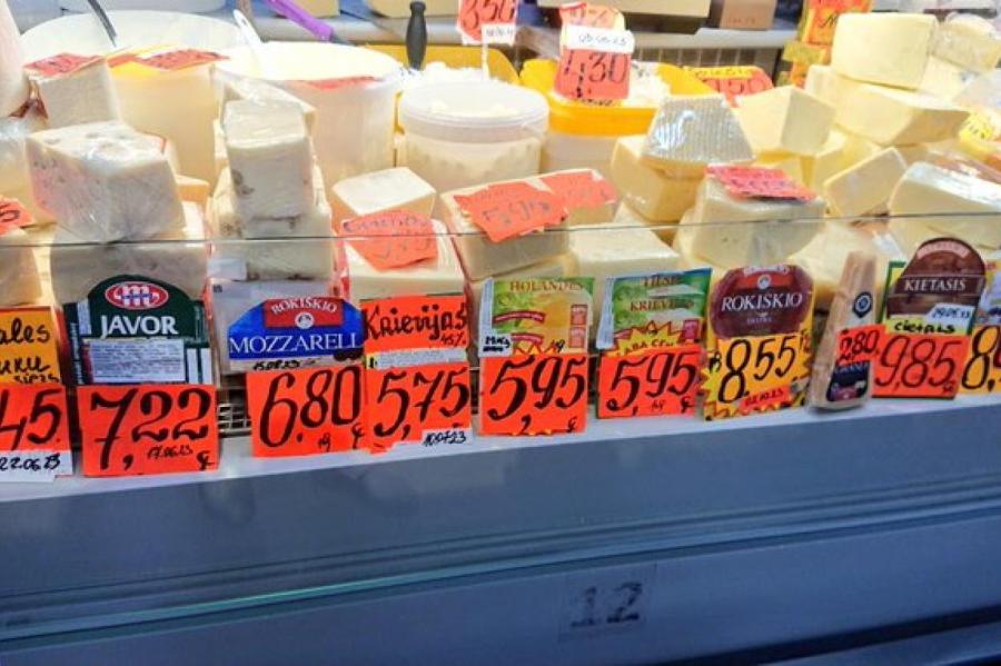 Лигфляция - латвийцы приятно удивлены ценами на сыр на рынке