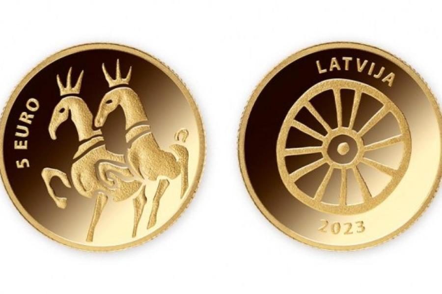 Банк Латвии выпустит золотую монету про коней