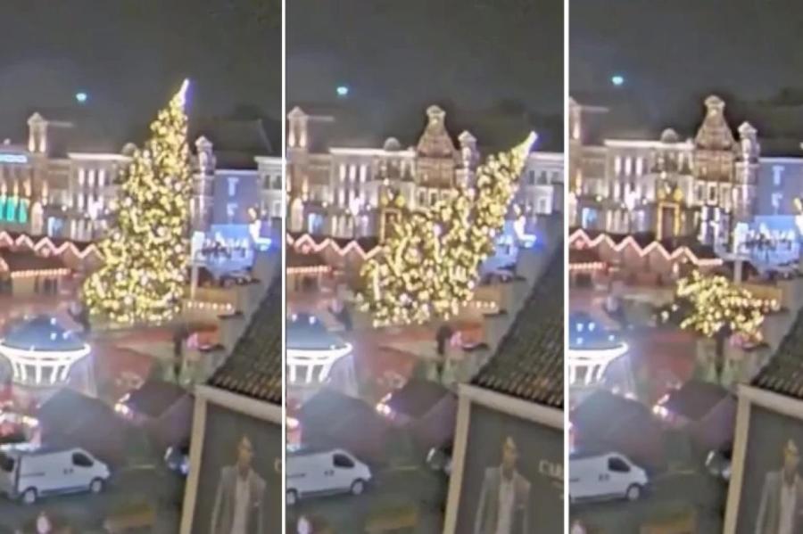 В Бельгии рождественская елка упала на посетителей ярмарки: один человек погиб