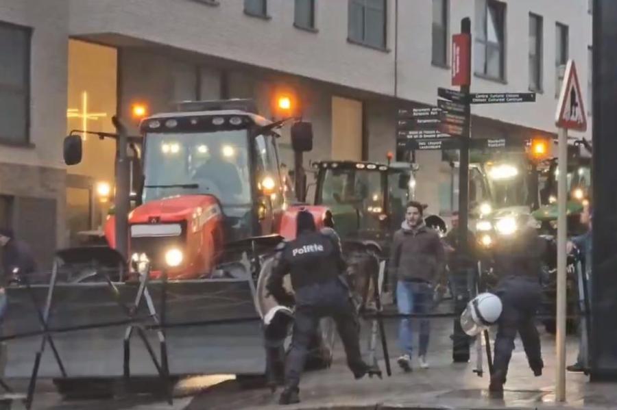 В Брюсселе протесты фермеров перешли в стычки с полицией