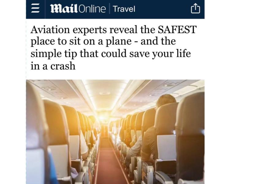Daily Mail раскрыла, где в самолете лучше всего спастись при катастрофе (ВИДЕО)
