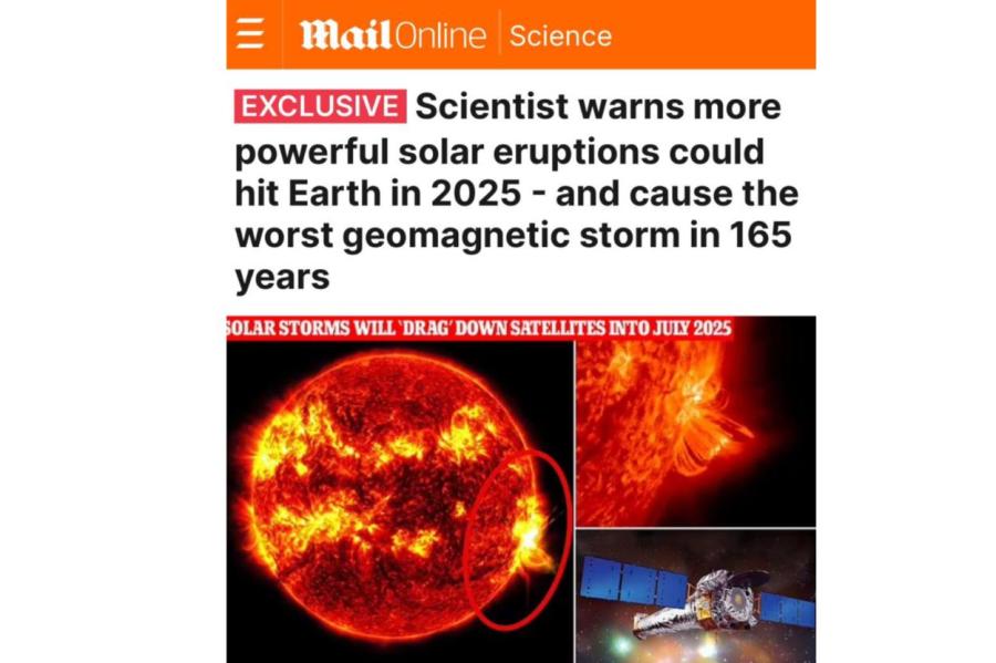 Daily Mail: ученые предупреждают о мощнейших извержениях Солнца в 2025 (ВИДЕО)