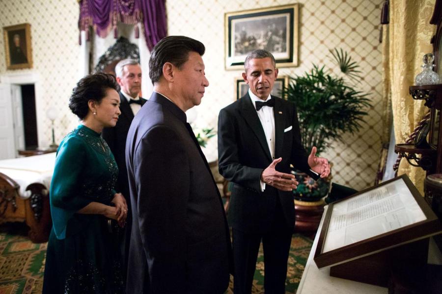 Пэн Лиуюань, Си Цзиньпин и Барак Обама в Белом Доме.