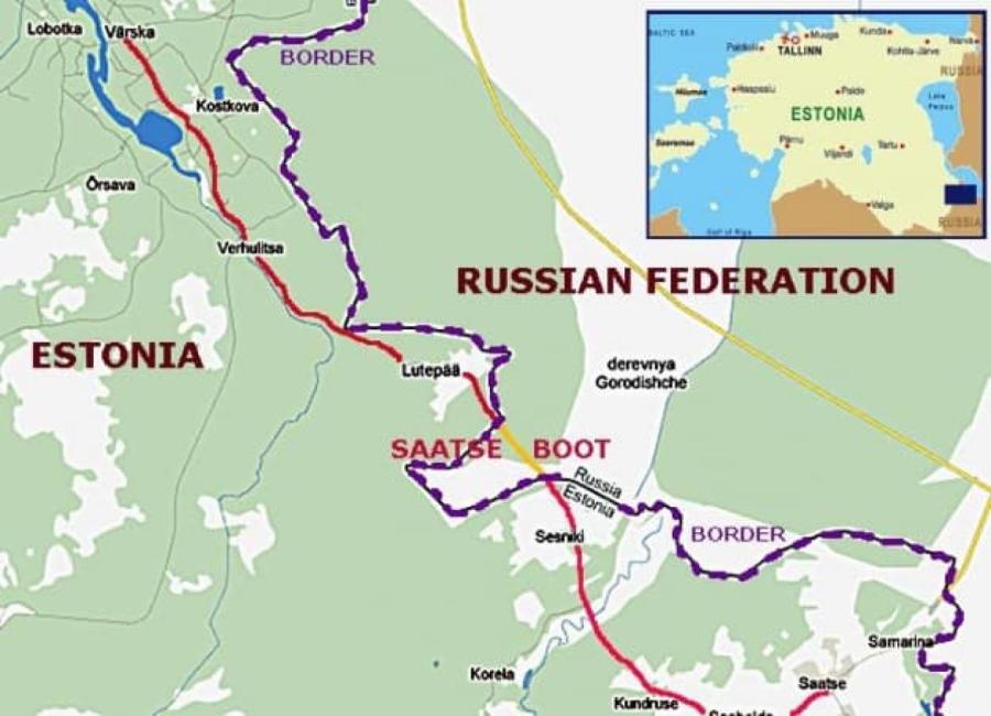 Саатсеский сапог на границе Эстонии и России.