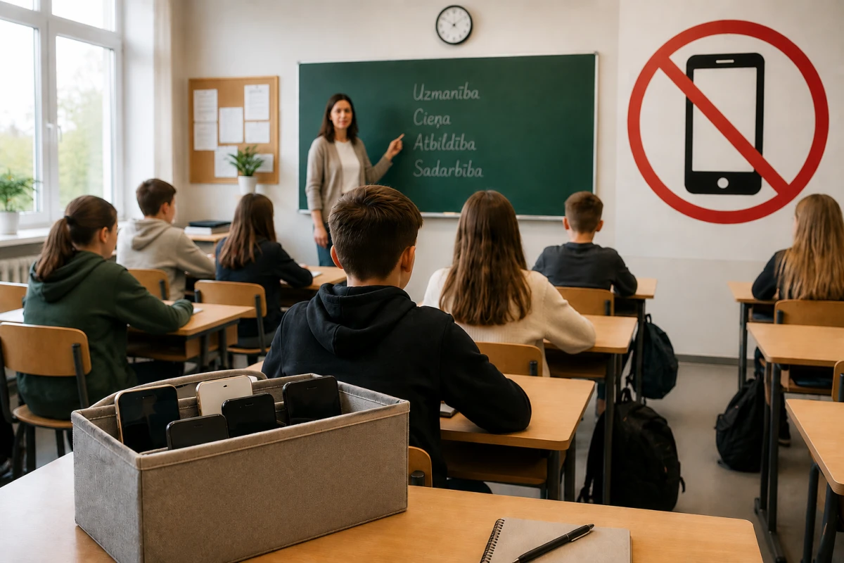 Изображение к статье: Урок без телефонов в классе