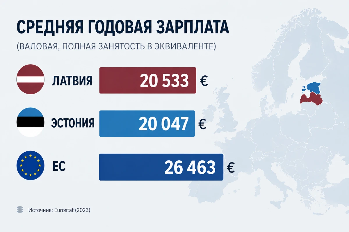 Изображение к статье: Средняя годовая зарплата в Европе