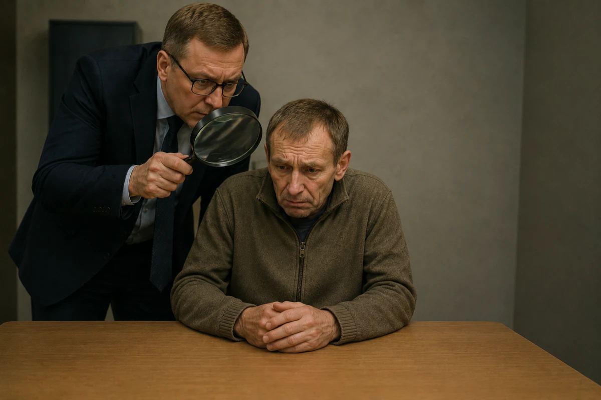 Изображение к статье: Чиновник смотрит на человека через лупу.