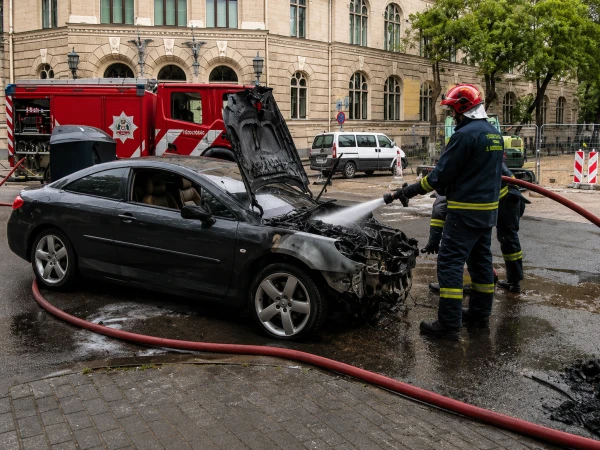 Изображение к статье: Тушение автомобиля