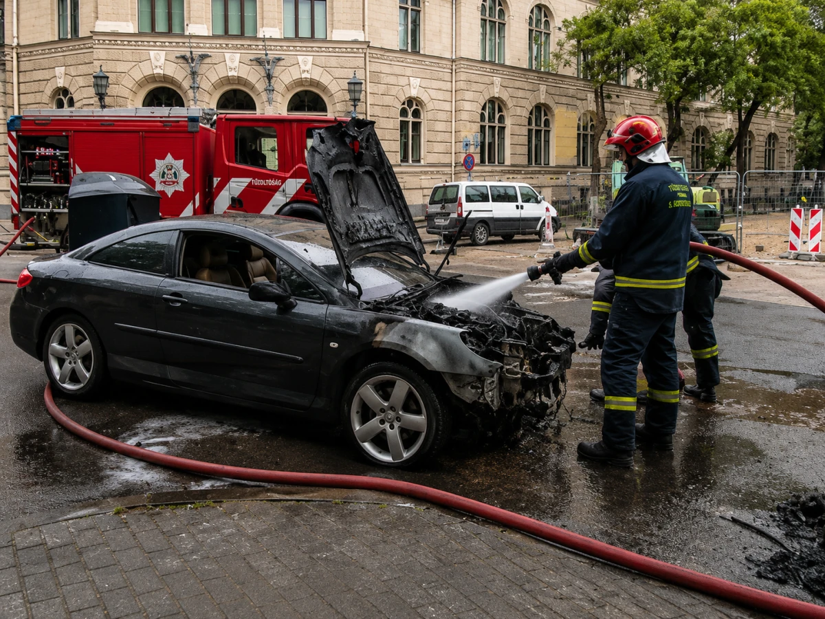 Изображение к статье: Тушение автомобиля