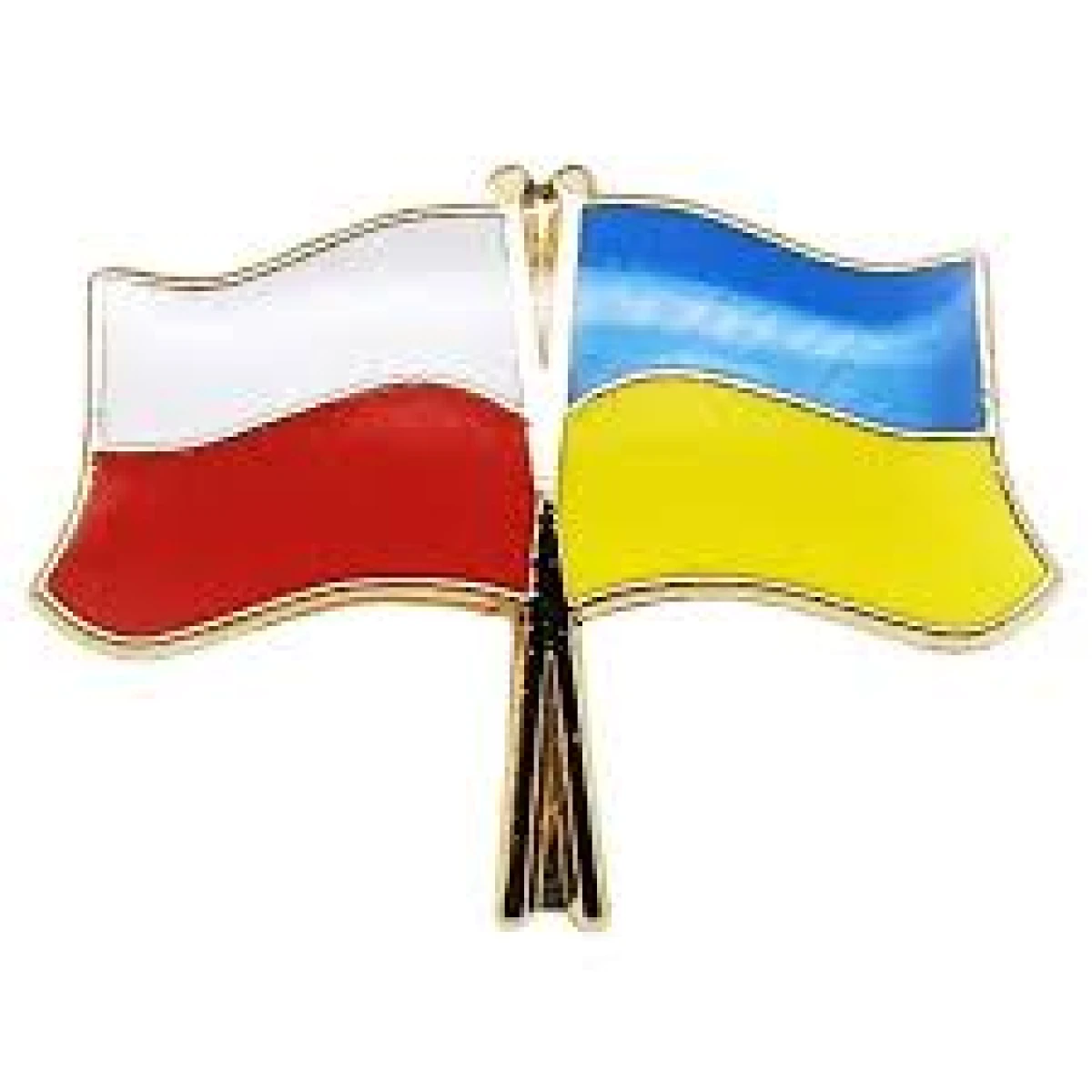 Изображение к статье: Значок с флагами Украины и Польши