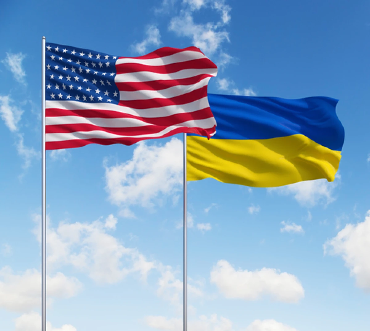 Изображение к статье: флаги Украины и США