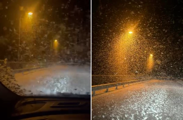 В жизни не видел такого! Под Цесисом вернулась зима? Даже проехать трудно (+ВИДЕО)