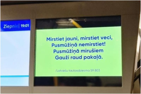 «Умирайте молодым, умирайте старыми!» – «Ригас сатиксме» ошеломила сообщениями в транспорте