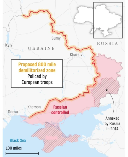 Запад обсуждает 800-мильную демилитаризованную зону в Украине