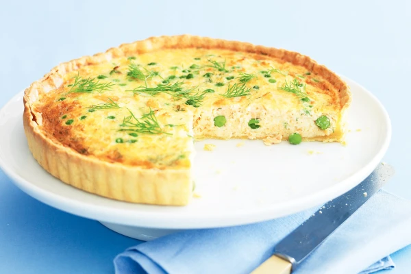 Изображение к статье: Сырный пирог с зеленым горошком