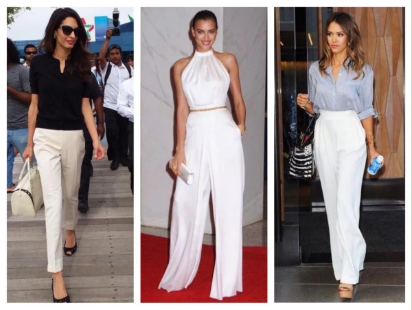 Изображение к статье: Элегантный шик, а не лишние кило: 3 совета при выборе белых брюк на лето