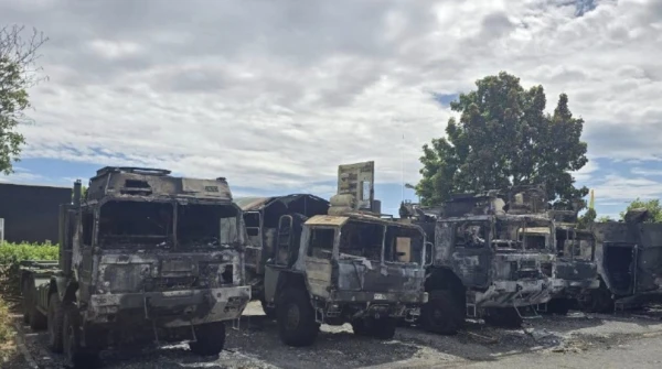 Изображение к статье: Z-каналы опубликовали видео горящих грузовиков бундесвера