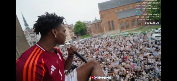 Блогер IShowSpeed в Риге.