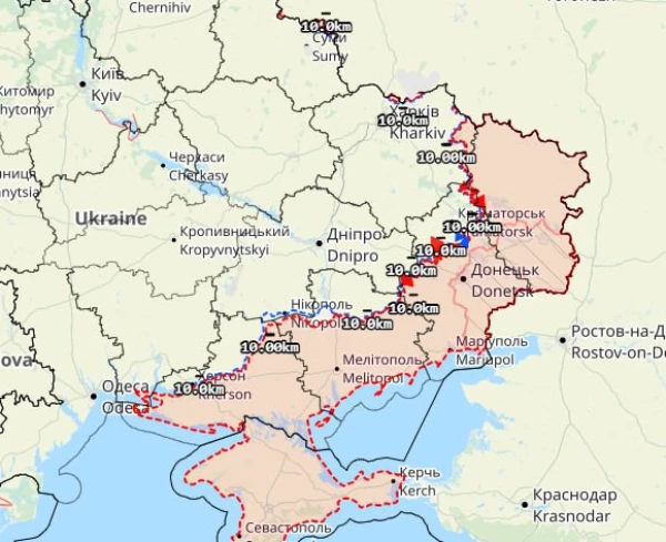 Изображение к статье: Вот как сейчас проходит линия фронта.