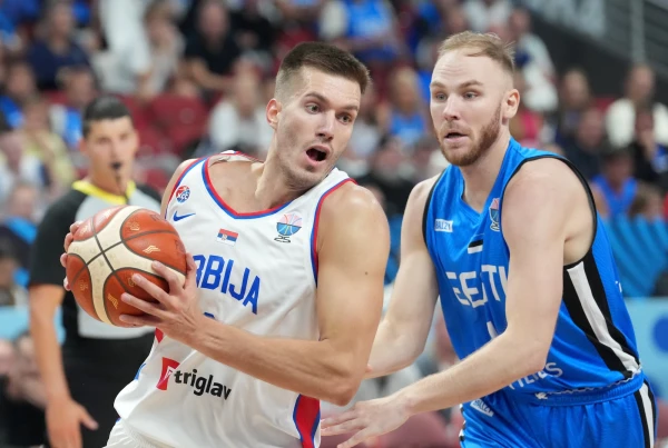 Изображение к статье: Сборная Сербии по баскетболу в первом матче ЧЕ в Риге обыграла команду Эстонии