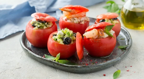 Изображение к статье: Как приготовить фаршированные помидоры на закуску