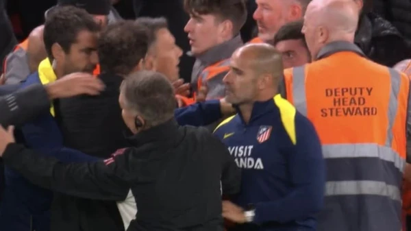 Изображение к статье: Лига чемпионов. Диего Симеоне получил красную карточку за стычку с болельщиком «Ливерпуля»