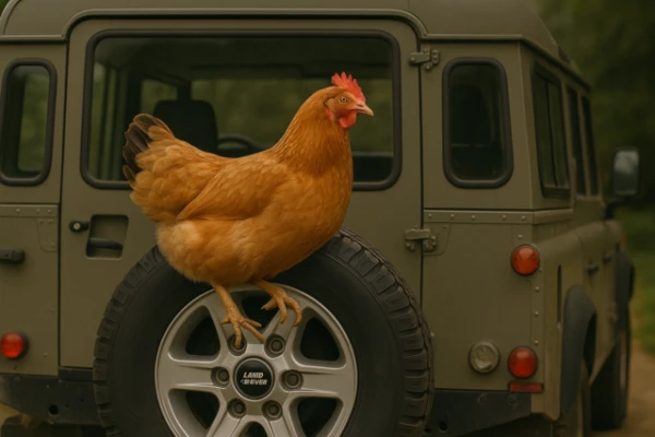 Изображение к статье: Британская курица уехала от хозяев на внедорожнике