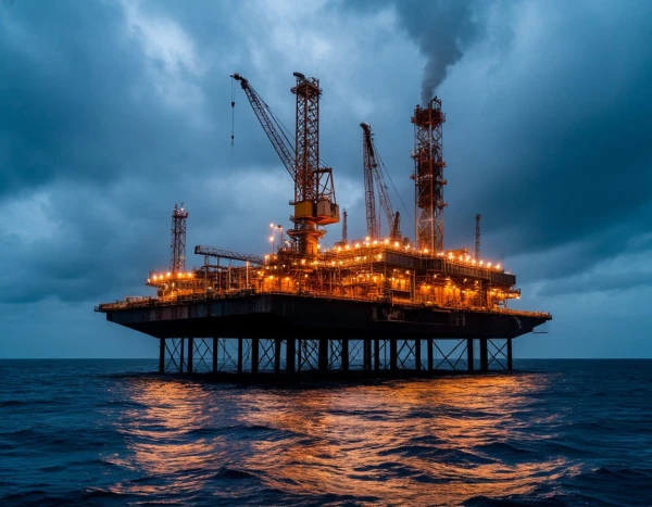 Изображение к статье: Массивные нефтяные вышки появились в Атлантическом океане.