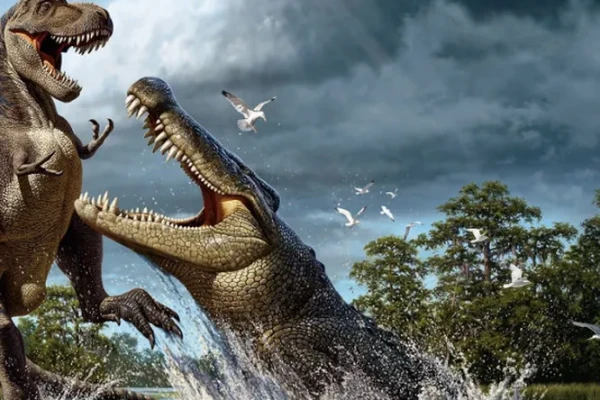 Изображение к статье: Кровавые разборки доисторических рептилий.