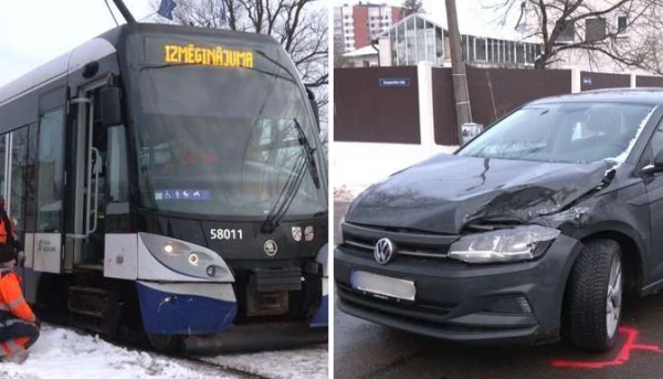 Изображение к статье: «Самочувствие ужасное, удар был сильным»: в Иманте водитель не заметила трамвай и выехала ему наперерез