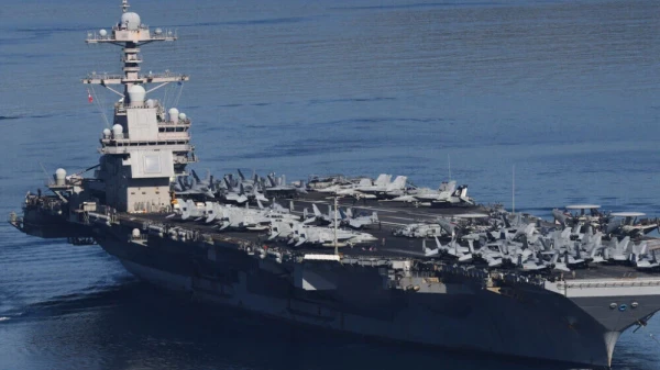 Изображение к статье: Авианосцы типа «Джеральд Р. Форд» — серия многоцелевых атомных авианосцев США, постройка которых ведётся с 2009 года.