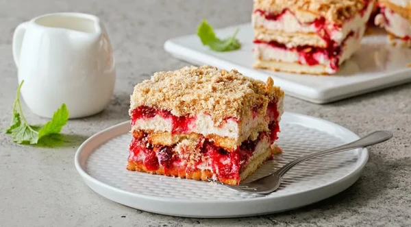 Изображение к статье: Без духовки и лишней возни: быстрый торт из печенья с сочной вишней