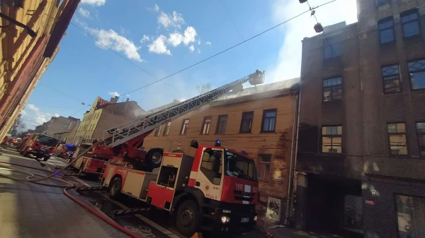 В пожаре на улице Бруниниеку спасён кот