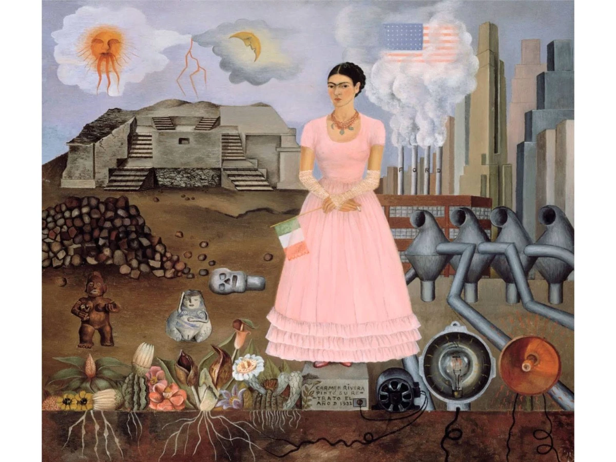 Изображение к статье: Фрида Кало, «Автопортрет (На границе между Мексикой и США)», 1932